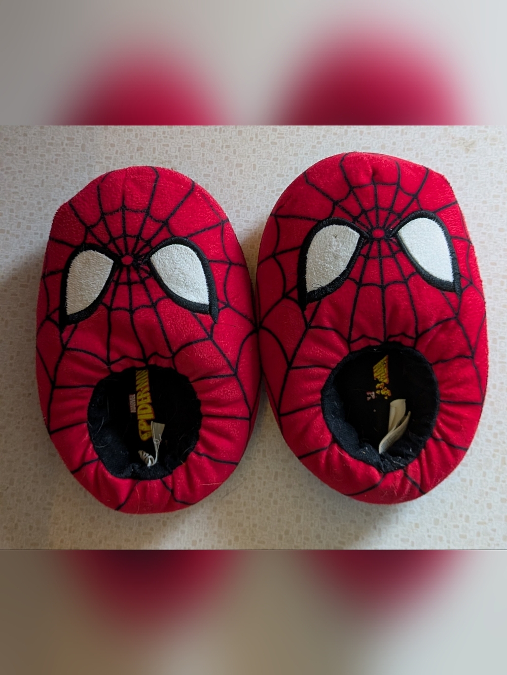 Spider-Man Red Plush Slippers